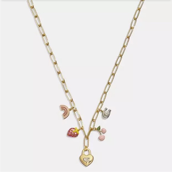 Coach Strawberry Heart Charm Necklace - Picture 2 of 2